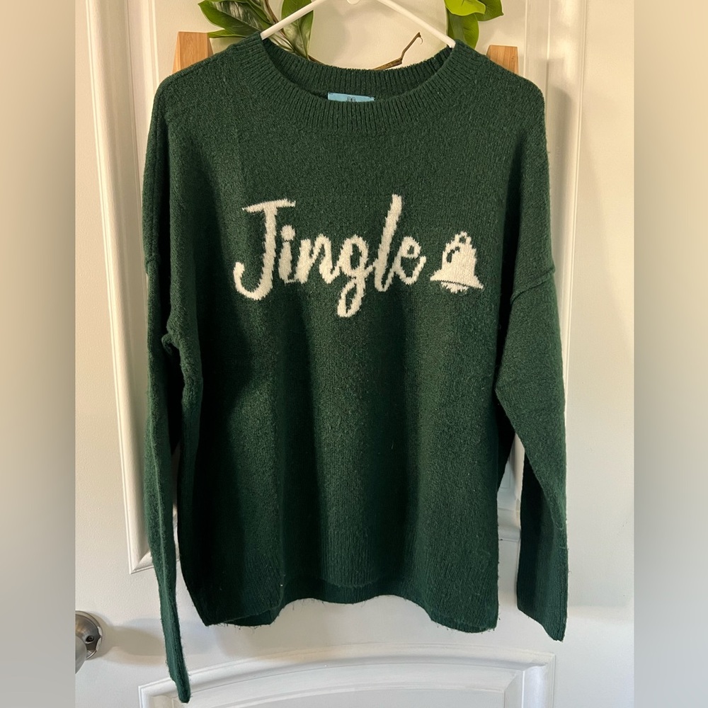 Women’s Green Crewneck JINGLE sweater